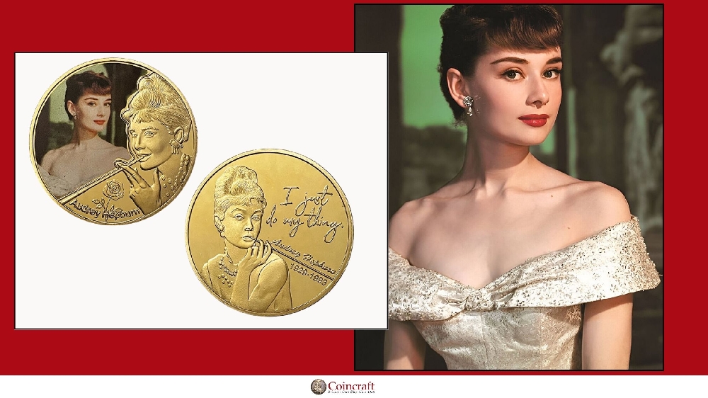 Medal Dedicated to Audrey Hepburn (former actor) - Coincraft